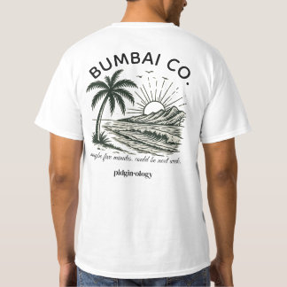 T-shirt Funny Hawaiian Pidgin Bumbai Co. Retro Surf Blanc