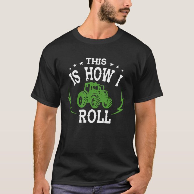 T-shirt Funny Hay Bale Comment je roule Cool Fermier Tract (Devant)