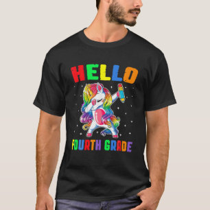 T-shirt Funny Hello 4E Grade Unicorn Dabbing Retour À Scho