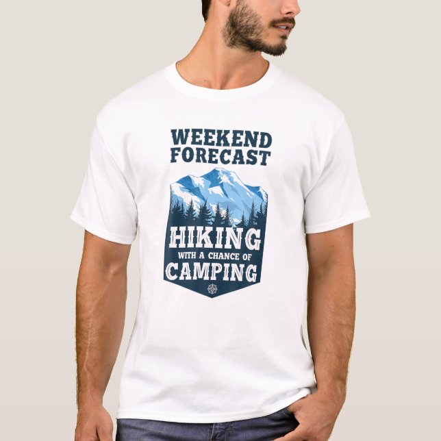 T-shirt Funny Hiker Week-end Prévision Randonnée Avec Une  (Devant)