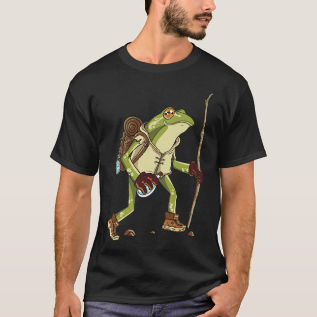 T-shirt Funny Hiking Frog (1)  (Devant)