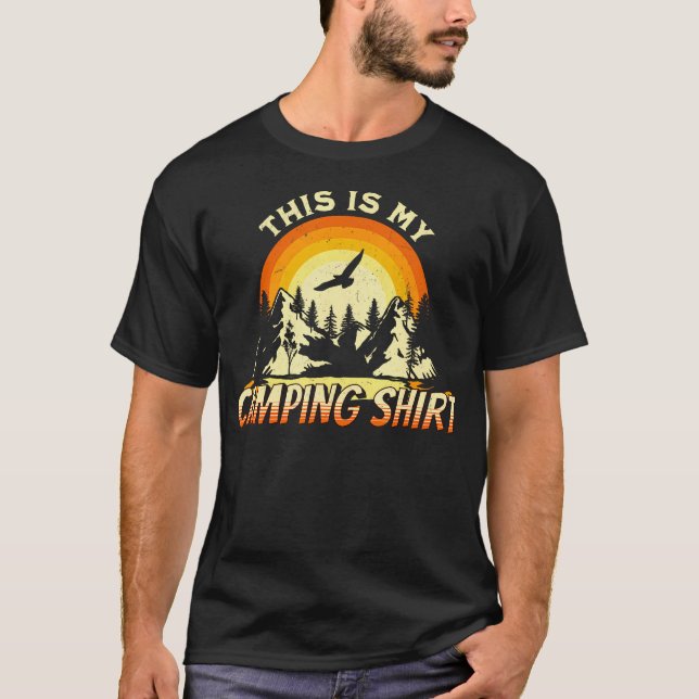 T-shirt Funny Hiking Outdoors This Is My Camping Shirt Ret (Devant)