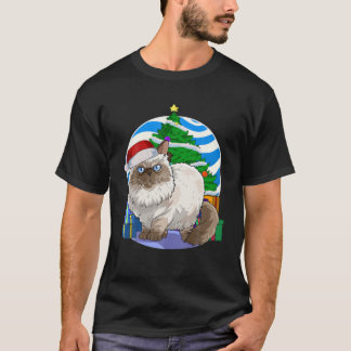 T-shirt Funny Himalayan Cat Santa Christmas Tree Decor