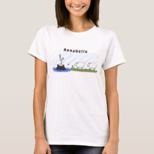 T-shirt Funny hippo birdie deux brebis