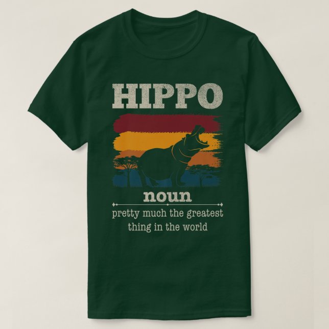 T-shirt Funny Hippo Définition Cool Hippo Animaux Humour H (Design devant)