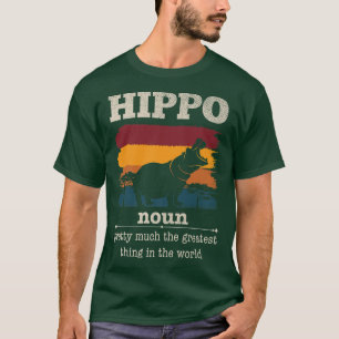 T-shirt Funny Hippo Définition Cool Hippo Animaux Humour H