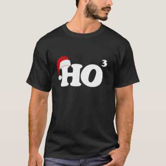 T-shirt Funny HO Cubed Christmas Santa Hat Holiday Math De