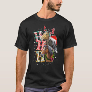 T-shirt Funny Ho Ho Ho Ho Cheval Reindeer Noël Cheval Xma