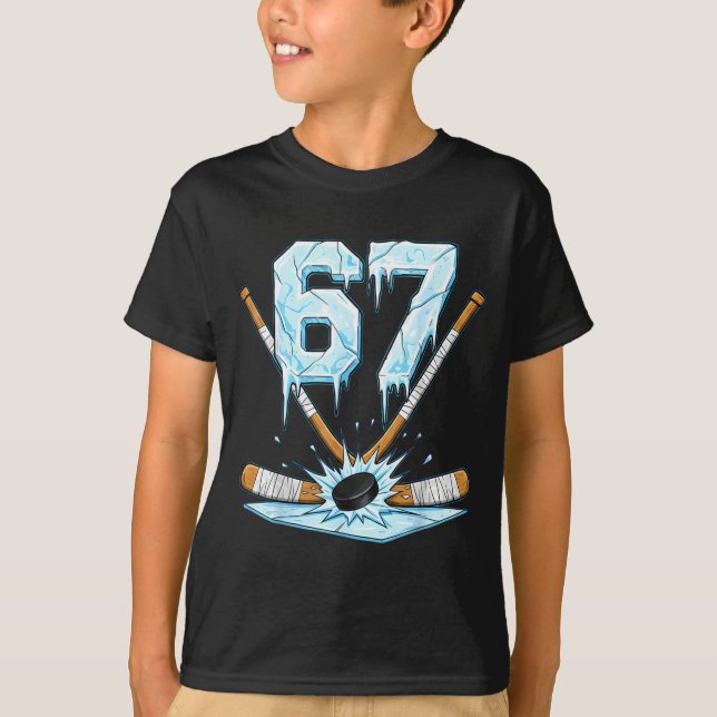 T-shirt Funny Hockey 67 Meme 6-7 Six Seven Gen Alpha Ice H (Devant)