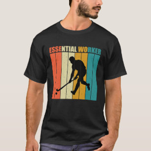 T-shirt Funny Hockey Frisbee Essentiel Travailleur Rétro V