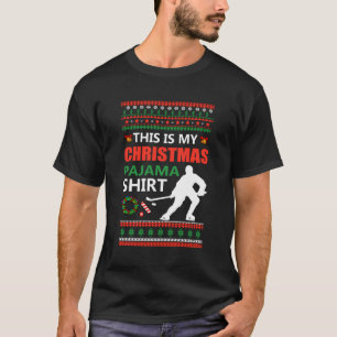 T-shirt Funny Hockey sur glace Pajama de Noël laid X Mas S