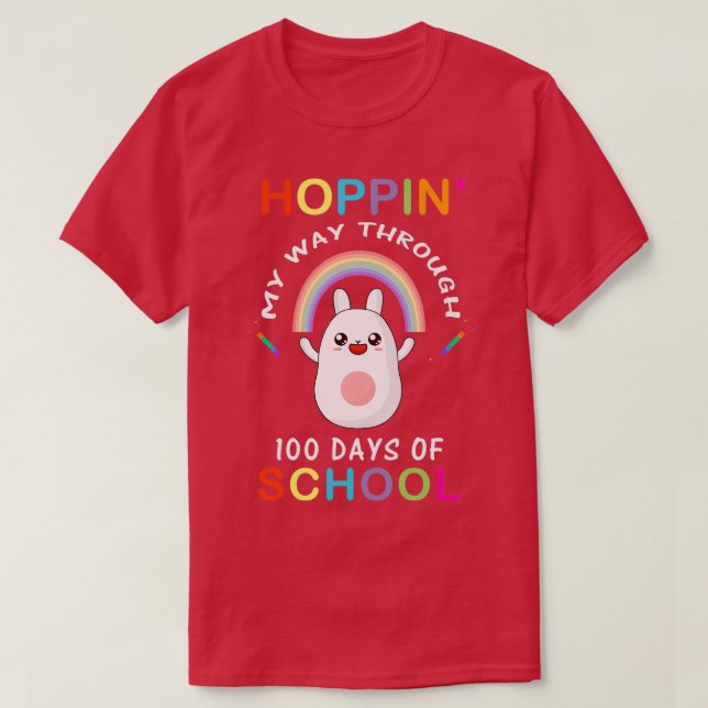 T-shirt Funny Hoppin Mon Chemin À Travers 100 Jours De Hap (Design devant)