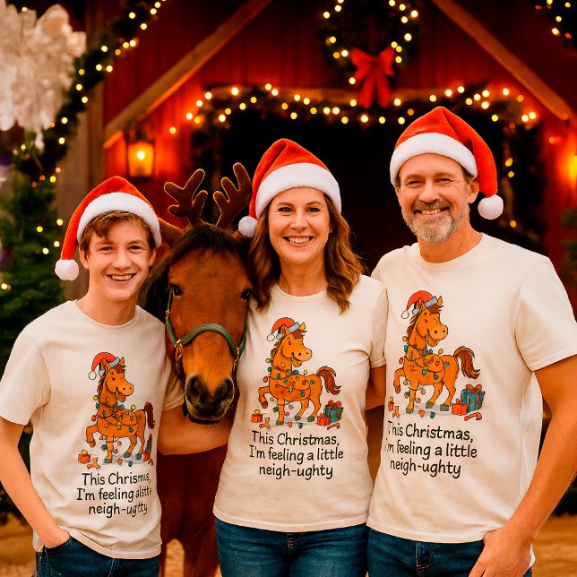 T-shirt Funny Horse Christmas Farm – Custom Name (Créateur téléchargé)
