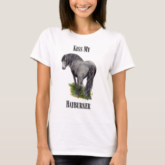 T-shirt Funny Horse Humour, Kiss My Hayburner, Equestre