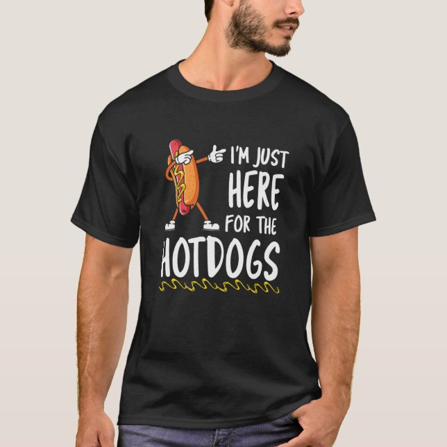 T-shirt Funny Hot Amoureux des chiens Je suis juste là pou (Devant)