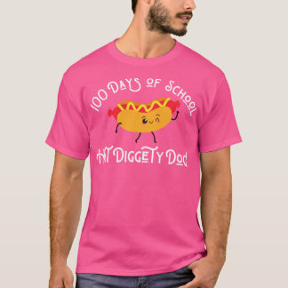 T-shirt Funny Hot Chien 100 jours de l'école Hot Diggety C