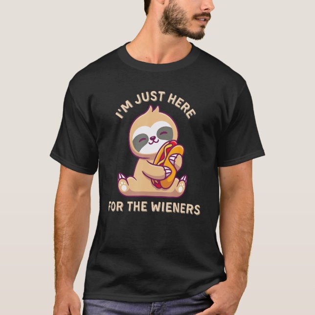 T-shirt Funny hotdog I'm just here for the wieners cute sl (Devant)