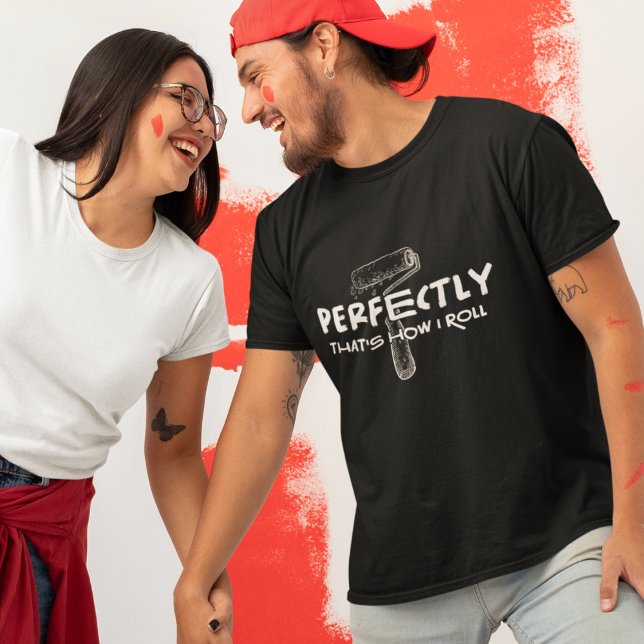 T-shirt Funny House Painter Roller et Paint Dark (Créateur téléchargé)