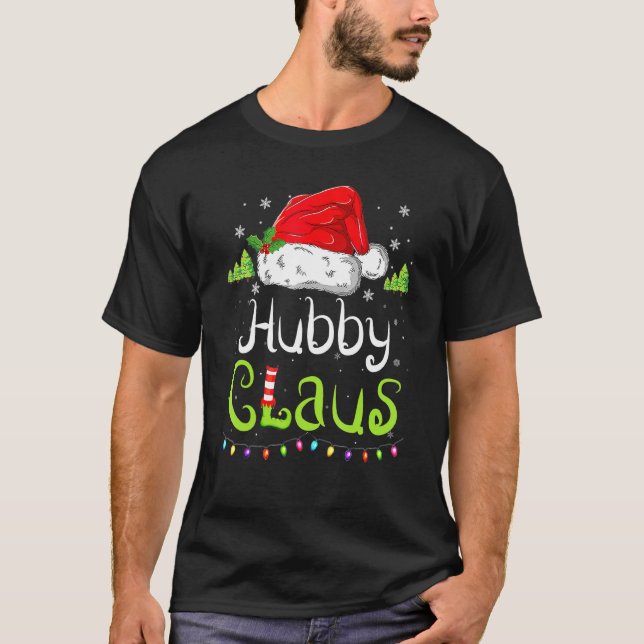 T-shirt Funny Hubby Claus Noël Pyjama Chapeau de Père Noël (Devant)