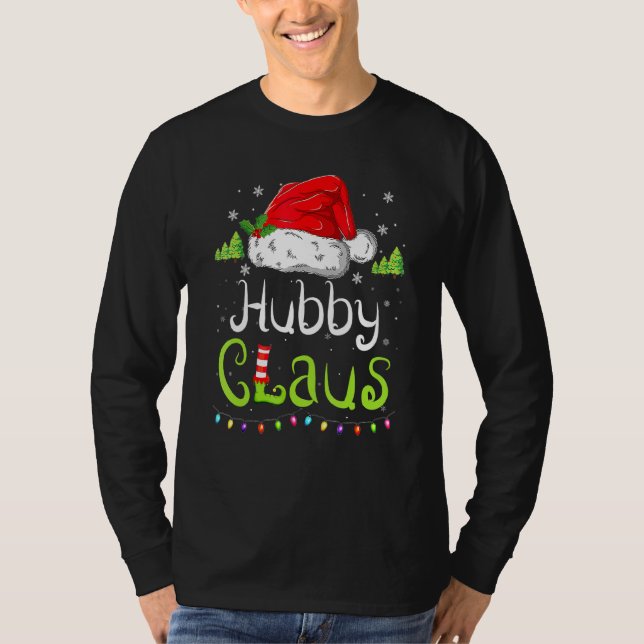 T-shirt Funny Hubby Claus Pajamas de Noël Santa Hat Fami (Devant)