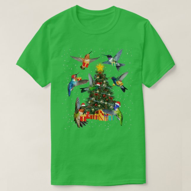 T-shirt Funny Hummingbird Christmas Tree Hummingbird Lover (Design devant)