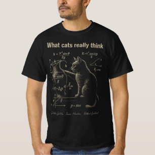 T-shirt Funny Humour physique de chats   Ce que pensent vr