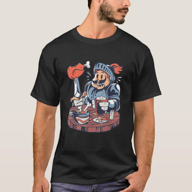 T-shirt Funny Hungry Knight - Médiéval Croisés Renaissanc (Devant)