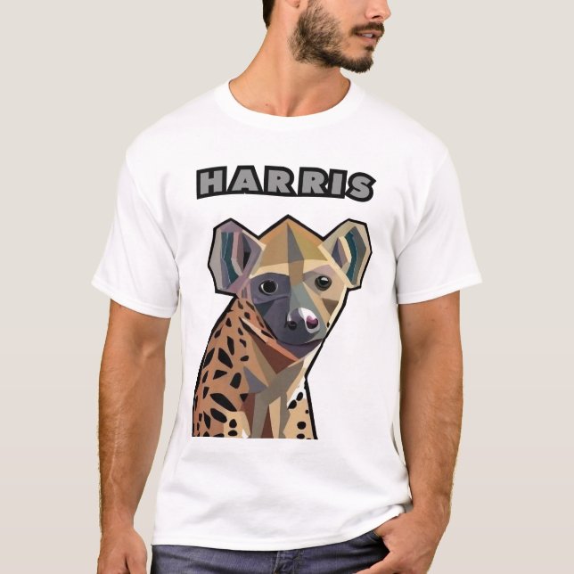 T-shirt Funny Hyena nommé Harris anti Biden et Kamala (Devant)