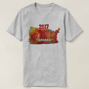 T-shirt Funny I Survied US Summer Heat Wave Map