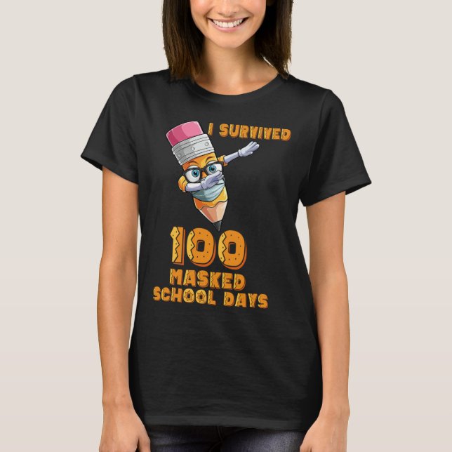 T-shirt Funny I Survived 100 Masked School Days Cool Dabbi (Devant)