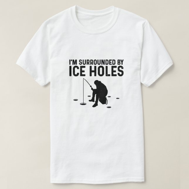 T-shirt Funny Ice Fishing Venin For Men Women Snow Holes F (Design devant)