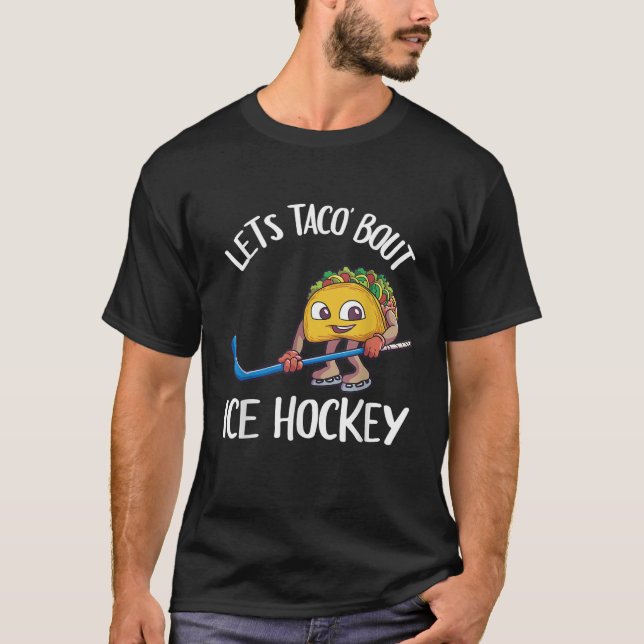 T-shirt Funny Ice Hockey Kids Men Taco Lover Gift  (Devant)