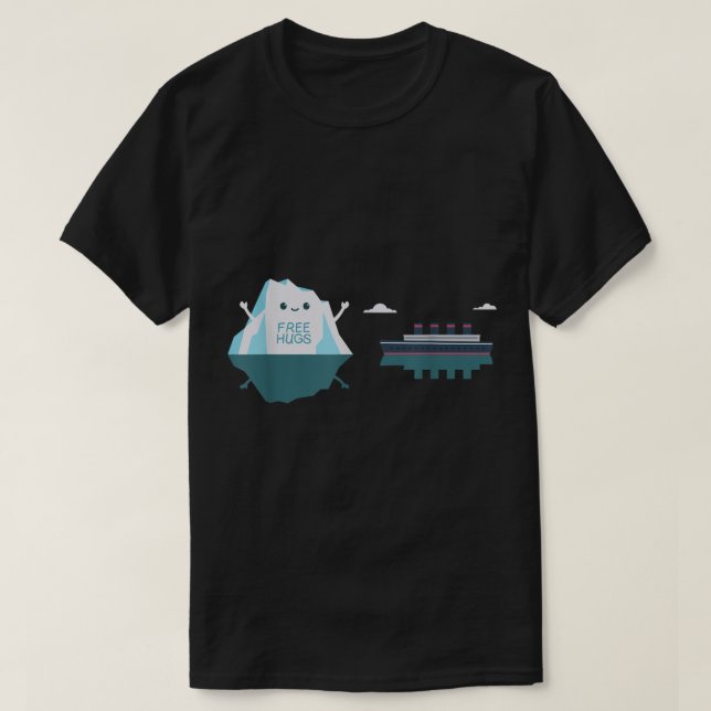 T-shirt Funny Iceberg Free Hugs Meme Design (Design devant)