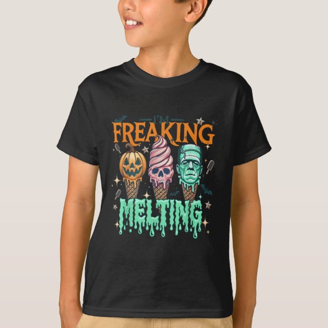 T-shirt Funny Im Freakin Melting Frankenstein Monster Hall (Devant)