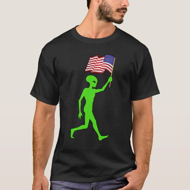 T-shirt FUNNY Independence Day ALIEN 4 juillet (Devant)