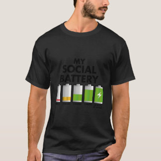 T-shirt Funny Introvert Cadeau Mon Batterie Sociale Avec L