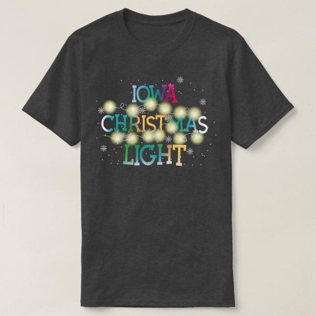 T-shirt Funny Iowa State Christmas Light Pajama mignon Tee (Design devant)