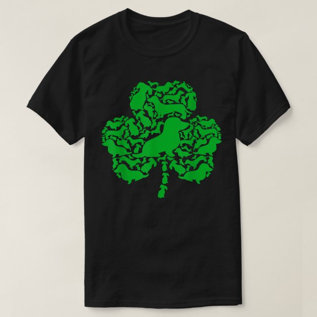 T-shirt Funny Irish Dachshund Dog Shamrock St  (Design devant)