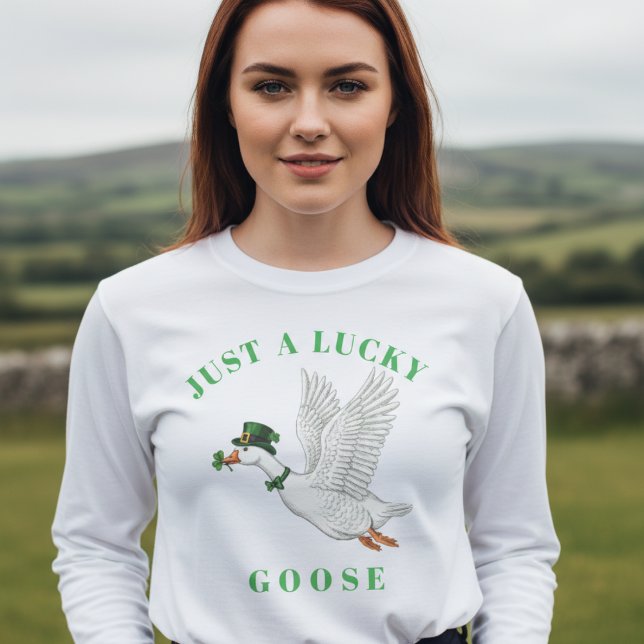 T-shirt Funny Irish St. Patrick's Day Just a Lucky Goose (Créateur téléchargé)