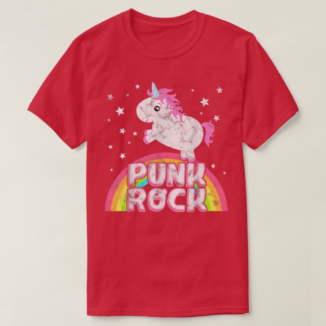 T-shirt Funny Ironic Cool Unicorn Punk Rock Musique Tee Fe (Design devant)