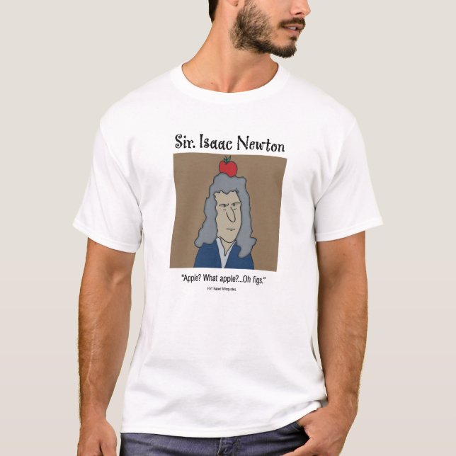 T-shirt Funny Isaac Newton - Blanc (Devant)