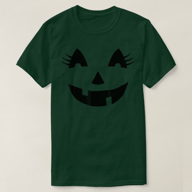 T-shirt Funny Jack O'Lantern Citrouille avec des cils pour (Design devant)