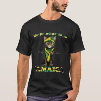 T-shirt Funny Jamaïque Chat Happy Jamaïque indépendance de