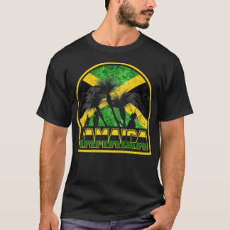 T-shirt Funny Jamaïque Drapeau Palm Summer Vacances automo