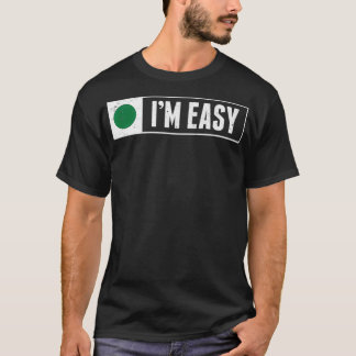 T-shirt Funny Je suis Easy Snowboard Ski Mountain Sign Ret