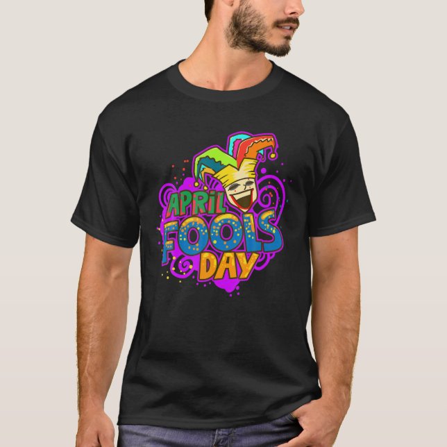 T-shirt Funny Jester Happy April Fool's Day, Jokes Pranks (Devant)