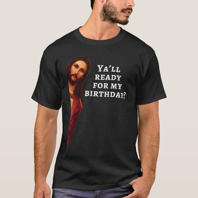 T-shirt Funny Jesus Happy Birthday Christmas Gift retro (Devant)