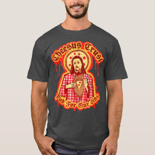 T-shirt Funny Jesus Pizza Pun Cheesus Crust Graphisme Pi