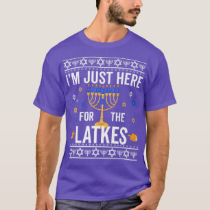 T-shirt Funny Jewish Latkes Hanukkah Chanukah Menorah Cand