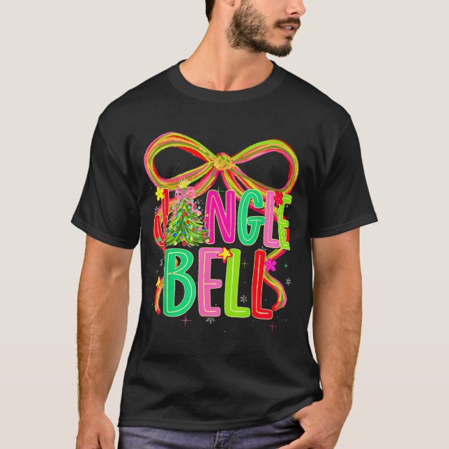 T-shirt Funny Jingle Bells Coquette Bow Merry Christmas Gi (Devant)